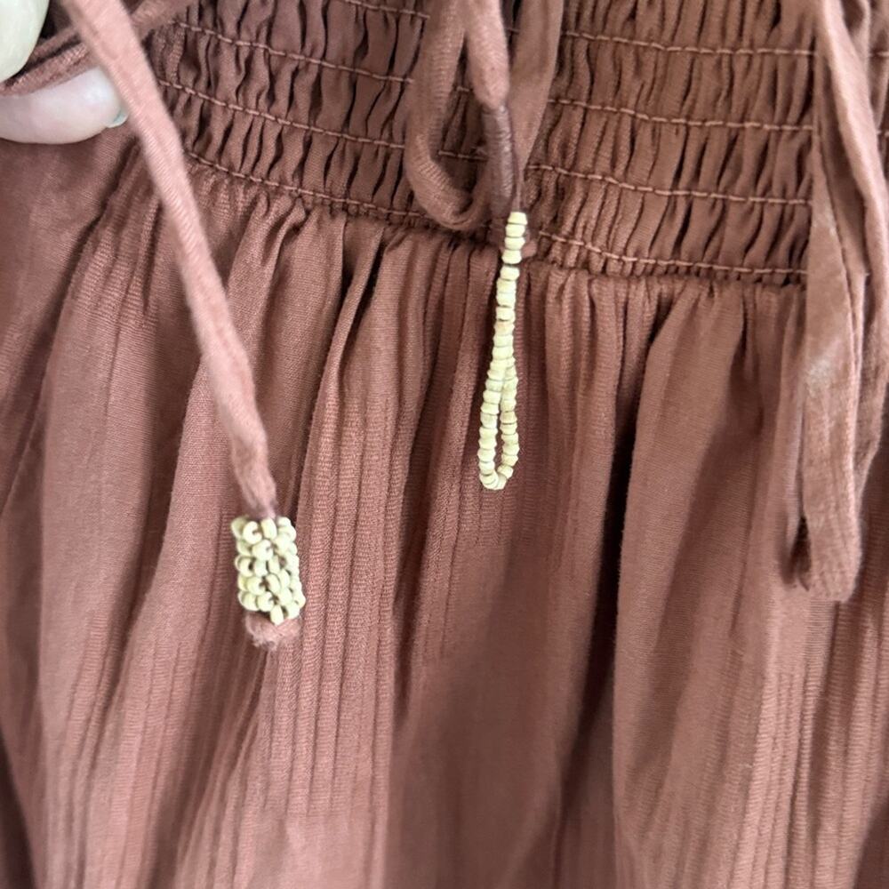 Free People Boho Elegant Rust Brown Dress Medium - Picture 4 of 7